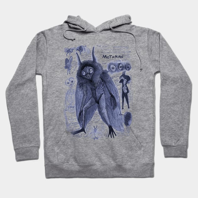 Egertron-Puck's Point Pleasant Mothman Anatomy Hoodie by Ballyraven